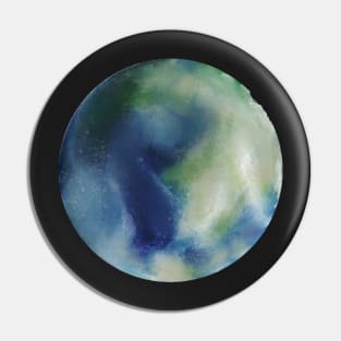 Earth planet watercolor Pin