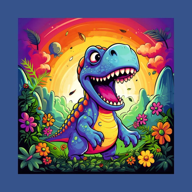 Cute cartoon dinosaur by Geminiartstudio