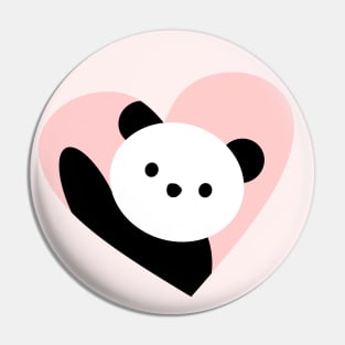 Panda heart Pin