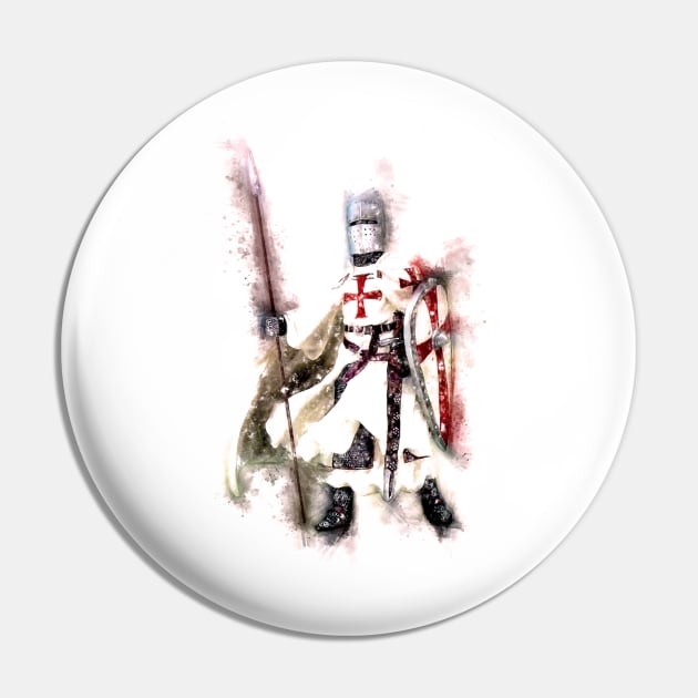 Dominating Templar Shield Cross Spear Medieval Warrior Armor Pin by Naumovski