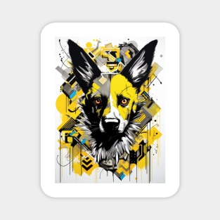 Cartoon African Wild Dog Graffiti #1 Magnet