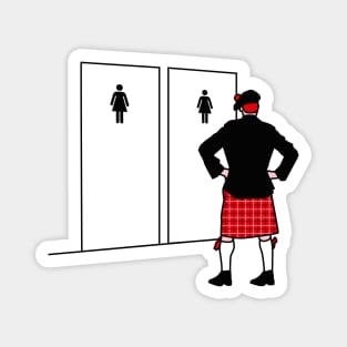 Funny Scottish Kilt bagpipe player Scotland toilet Magnet