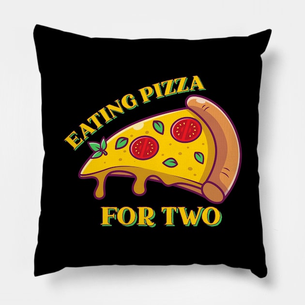 Eating Pizza For Two Pillow by Medhidji