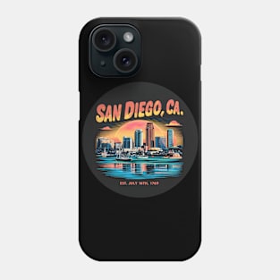 san diego california Souvenir Vintage Nostalgic Cityscape tee Phone Case