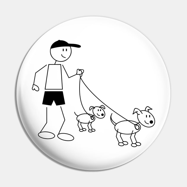 Dog Walker Funny Dog Walker Pin TeePublic