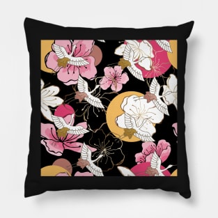 Crane flower pattern Pillow