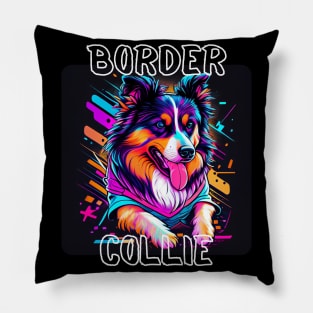 Graffiti Style - Cool Border Collie 3 Pillow