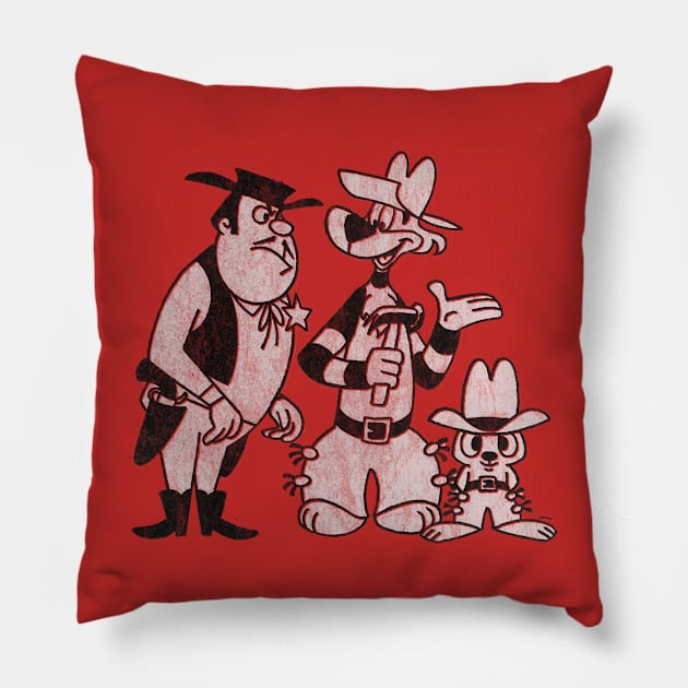 Crusader Rabbit and Rags - Distressed Vintage Pillow by offsetvinylfilm