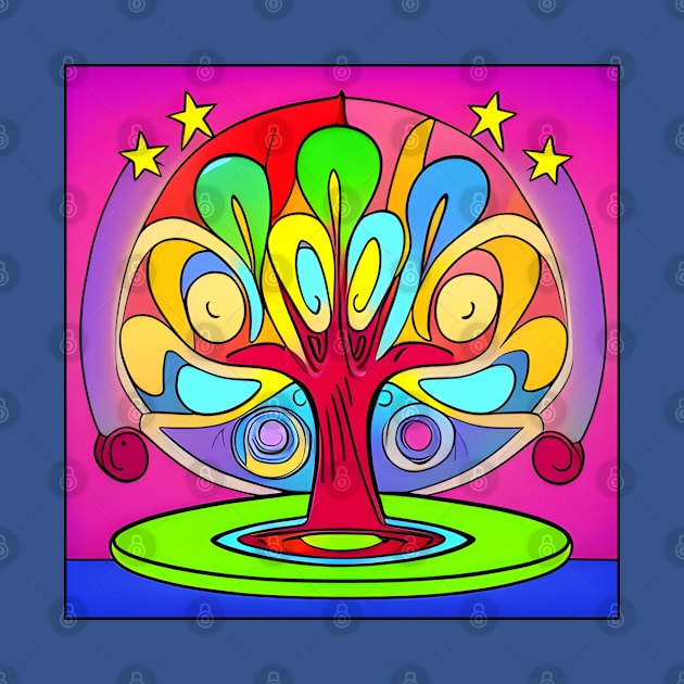 Vibrant 70s Style World Tree of Life (MD23ERD006) by Maikell Designs