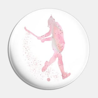 Girl Field Hockey Watercolor Sport Decor Gift Pin