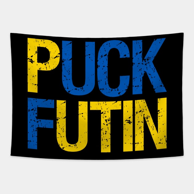 Ukrainian National Flag - Puck Futin - Support Ukraine Tapestry by Styr Designs