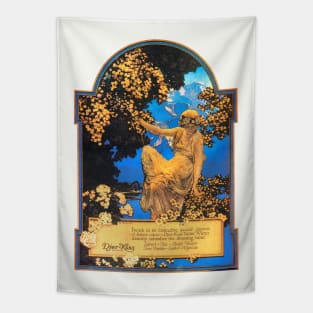 Advertisement for Djer-Kiss Toilet Water, 1917 by Maxfield Parrish Tapestry