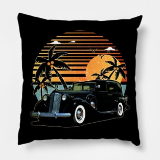 ’37 Packard car sunset Pillow