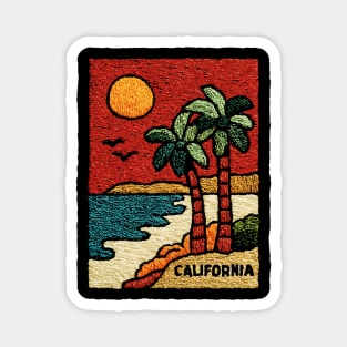 SoCal Palm Trees Embroidered Patch | Vintage California Summer Beach Souvenir Magnet