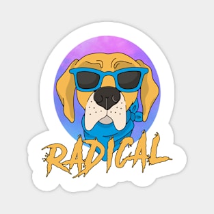 Radical Dog With Sunglasses Design, funny dog lover Magnet