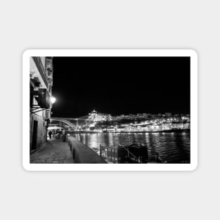 Duoro River at Night - BW Magnet