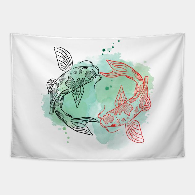 Koi Pond Tapestry by FabDesign