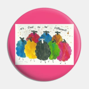 Colourful Sheep, "It's Cool to be Different!" Pin