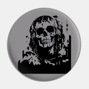 skull in headphones Pin