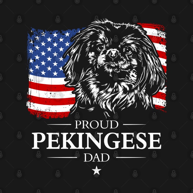 Proud Pekingese Dad American Flag patriotic dog by wilsigns