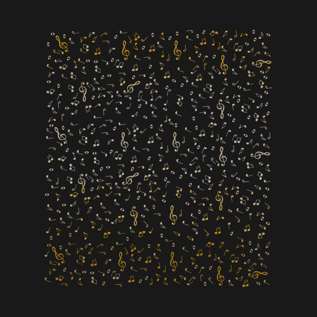 Metallic Gold Gradient Music Notes by Art by Deborah Camp