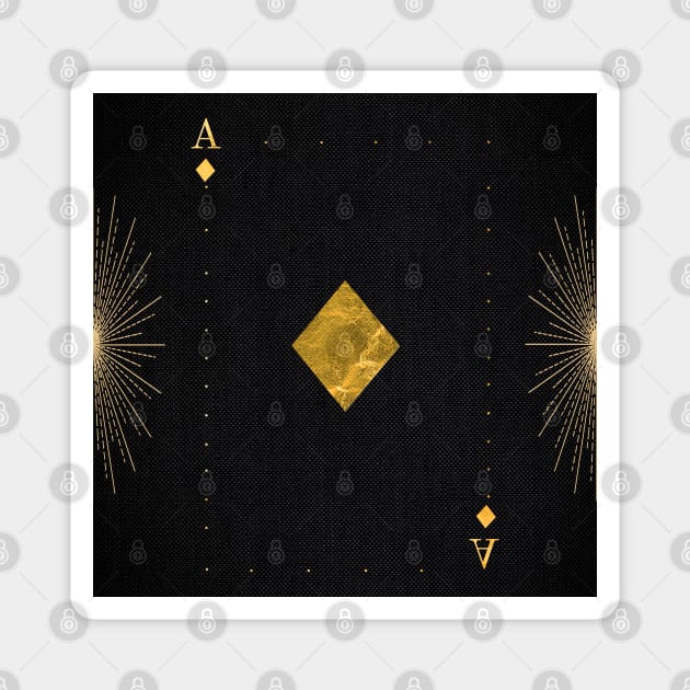 Ace of Diamonds - Golden cards Magnet by GreekTavern