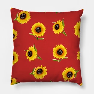 Sunflower Pack Pattern on Pink Pillow