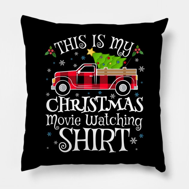 This Is My Christmas Movie Watching Shirt Plaid Pattern Truck Xmas Pillow by TheMjProduction