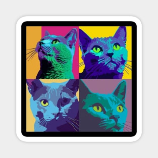 Russian Blue Pop Art - Cat Lover Gift Magnet