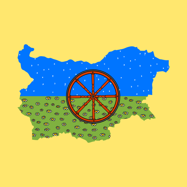 the Romani flag in the Bulgarian map. by JJadx