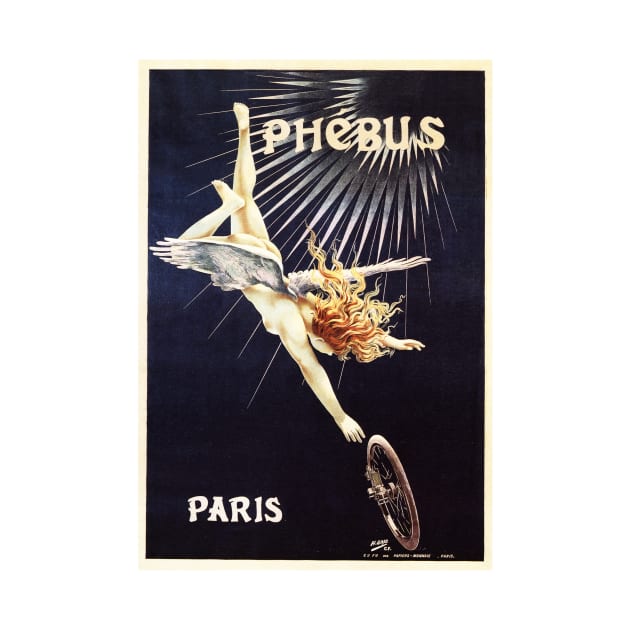 Angel PHEBUS Bicycle Advertisement Art Nouveau Print French Paris Vintage by vintageposters