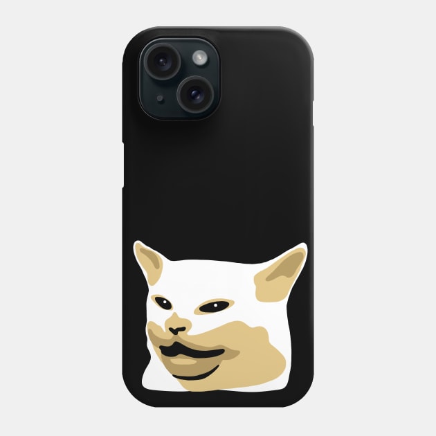 Table Cat Woman Yelling at a Cat Meme Phone Case by okpinsArtDesign