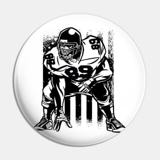 American Flag Football Lineman Football Coach Pin