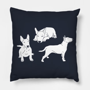 Bull Terrier Pattern Pillow