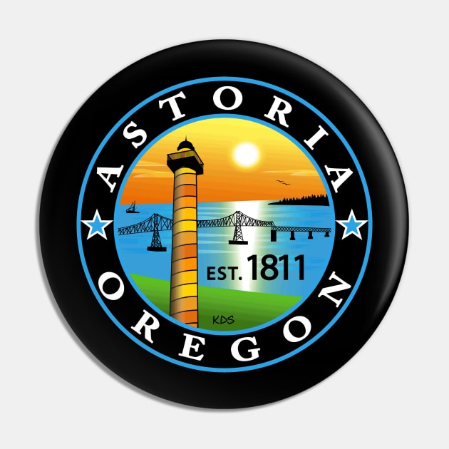 Astoria, Oregon Patch Pin by KDStudio