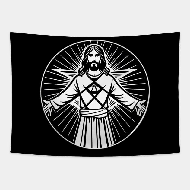 Illuminati Jesus Tapestry by Jaymz Weiss Designz