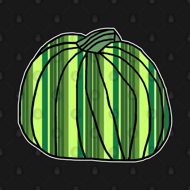 Halloween Horror Pumpkin Green Stripes by ellenhenryart