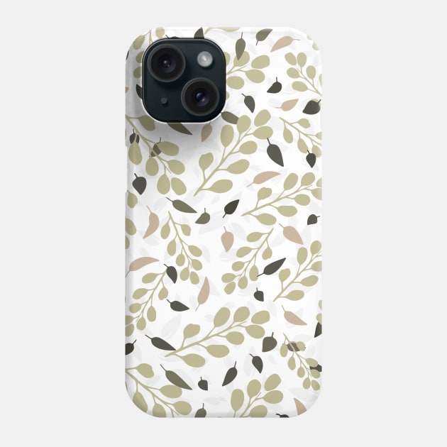 Olive Green Branches Wallpaper Bright Phone Case by AmarenaDolce