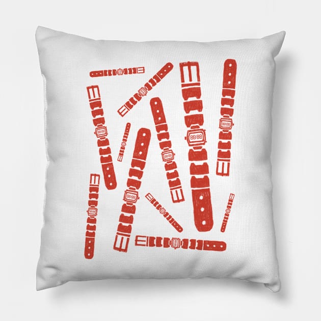 Digital watches Red Pillow by Nigh-designs