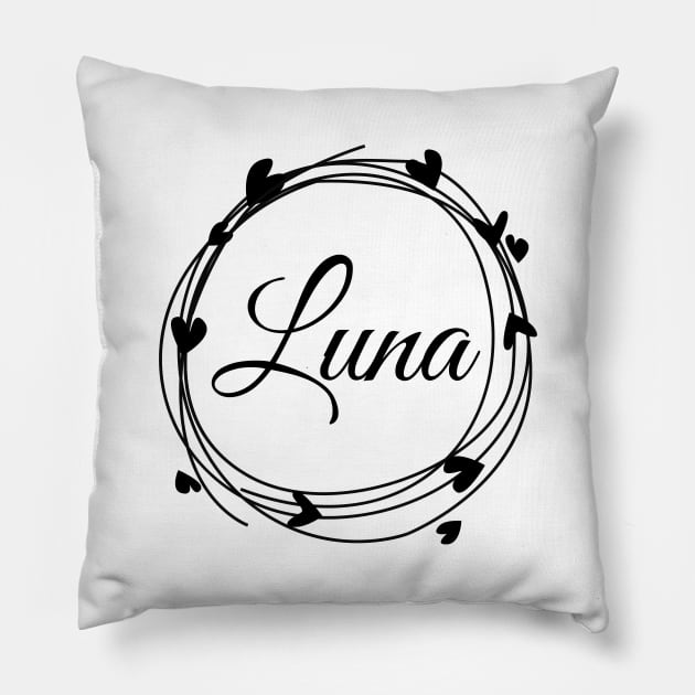 Luna name cute design Pillow by BrightLightArts