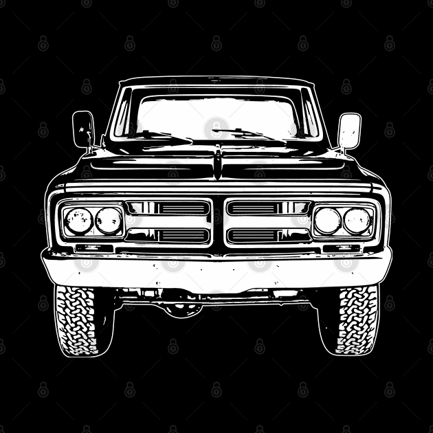 White 1972 Sierra Grande 1500 Sketch Art by DemangDesign