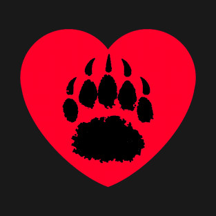 Red and Black Bear Paw T-Shirt