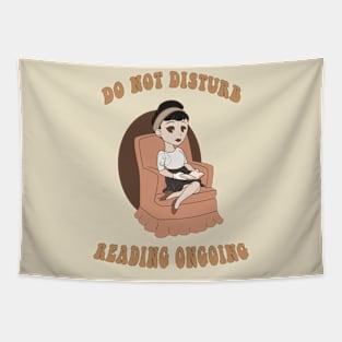 Old Style Cartoon pin up - do not disturb reading Tapestry