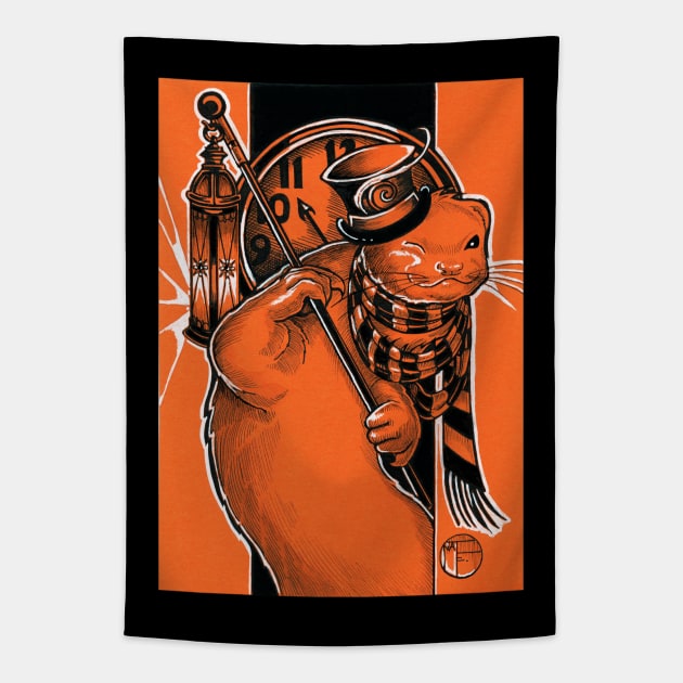 Halloween Ferret Tapestry by Nat Ewert Art