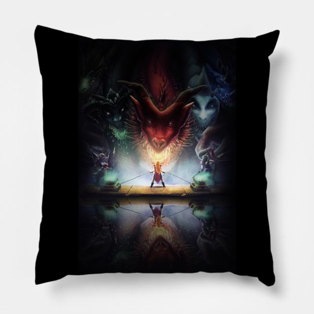 Tiamat Pillow by tfernandesart