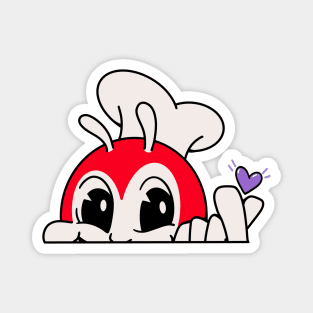 JOLLIBEE PEEKING FINGER HEART FILIPINO STICKER RIGHT Magnet