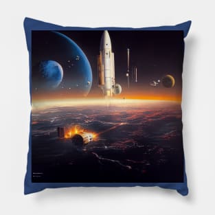 Interplanetary Spaceport Pillow