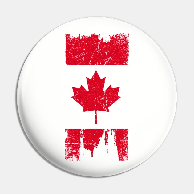 Canadian Flag - Variant - Red - Distressed Pin by Raw10