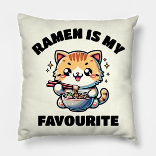 Ramen Is My Favourite Kawaii Cat Japanese Food Cat Lover Pillow