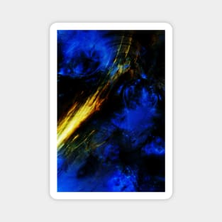 Shooting Star in the Night Sky Abstract Blue and Black Artwork Magnet